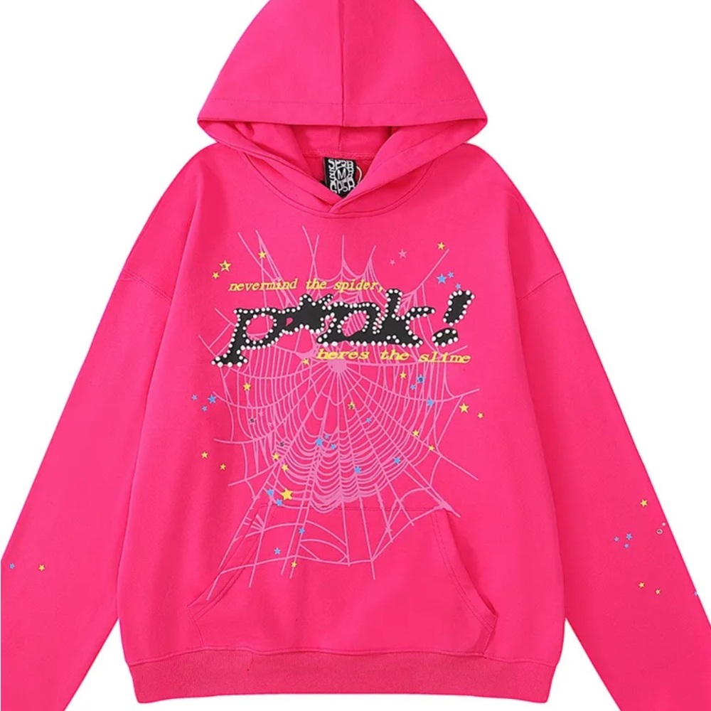 Hot Pink Sp5der Hoodie PERFECT CONDITION